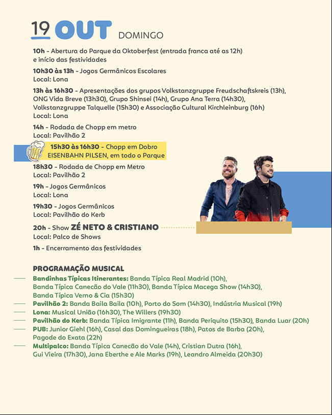 Programação 35ª Oktoberfest