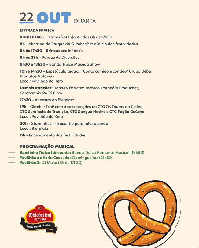 Programação 35ª Oktoberfest
